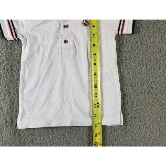 Moncler Polo Shirt Infant 18M White Black Red Pipping Short Sleeve - Picture 7 of 8